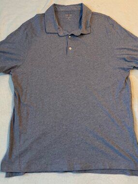 J. Crew Sueded Cotton Polo Shirt - Heather Blue Grey - Size XL